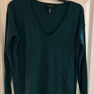 White House Black Market Teal V-Neck Sweater